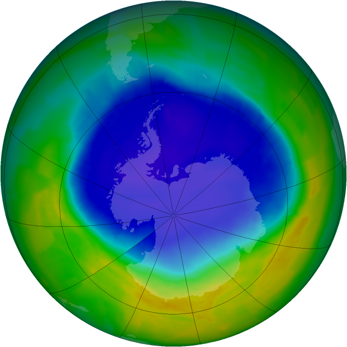 Antarctic ozone map for 10 November 2011